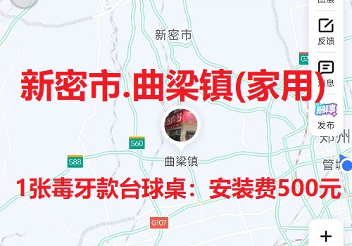 1张毒牙款台球桌.安装费500元：新密市.曲梁镇（家用）