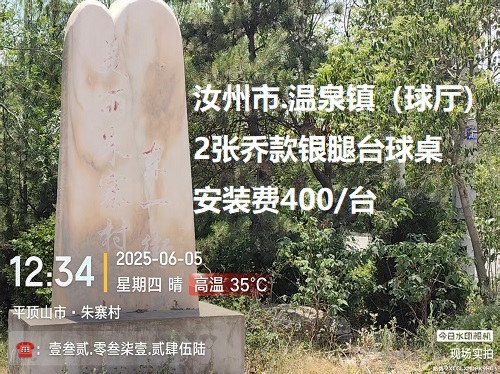 2张乔款银腿台球桌.安装费400/台：汝州市.温泉镇（球厅）