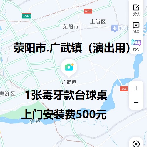 1张毒牙款台球桌.上门安装费500元：荥阳市.广武镇（演出用）