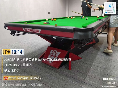1张红甲钢库台球桌.上门安装费500元：新乡县.正商智慧城（家用）